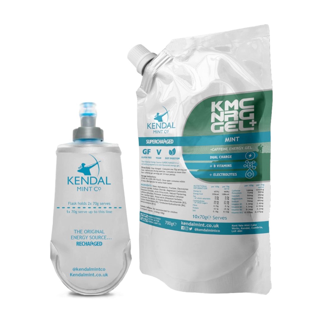 KMC NRG GEL+ Energy Gel Refill Pouch Mint Caffeine (10 x 70g Serves)